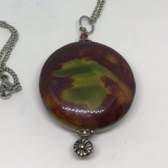 Natural Stone Necklace with Silver Chain - Picture 3 of 4